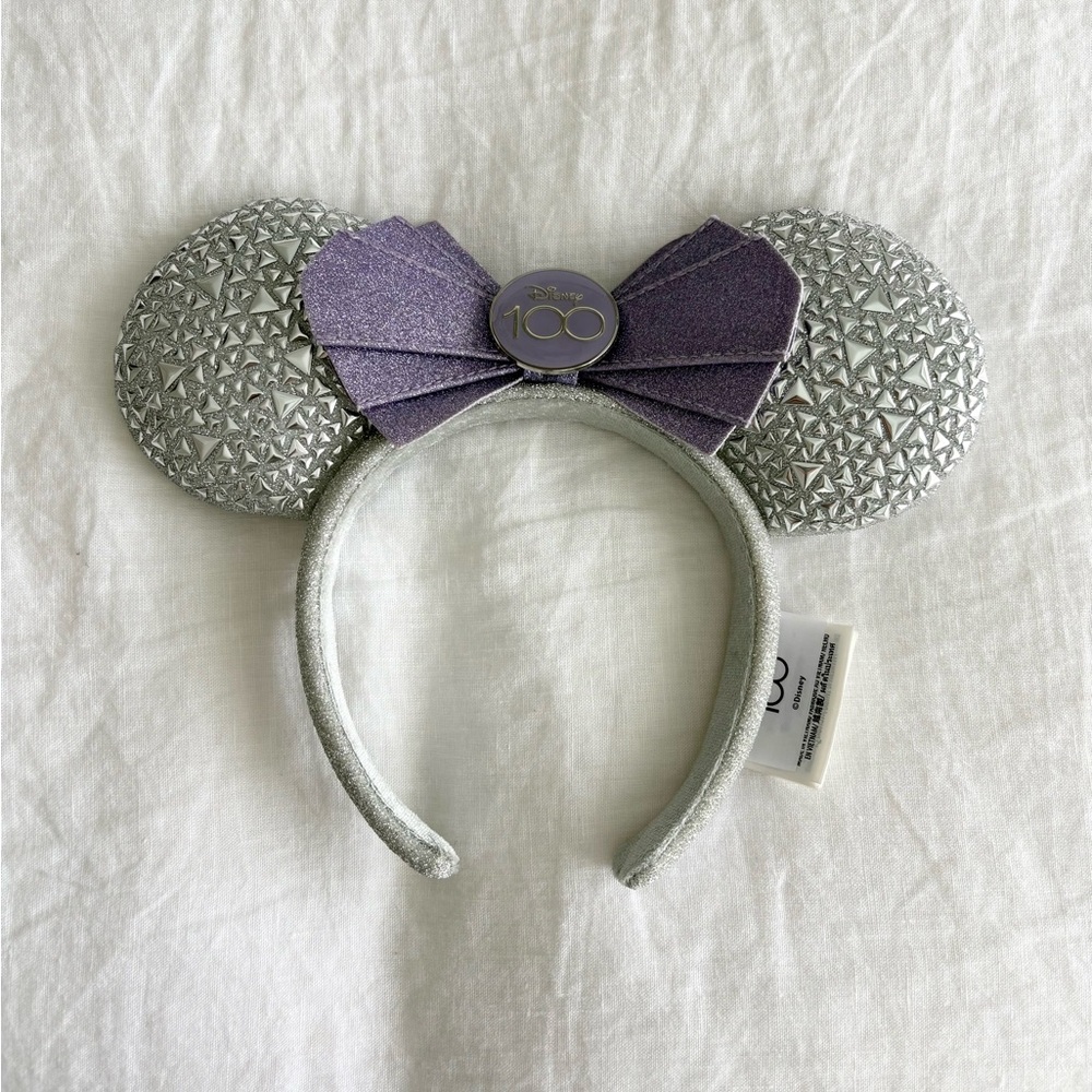 Disney 100th Anniversary Silver and Purple Ears